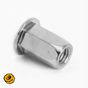 half hex flat open rivet nuts